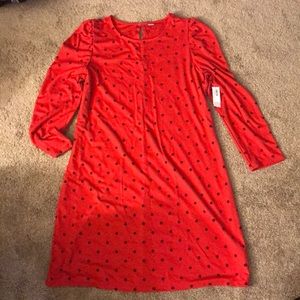 Red polka dot dress